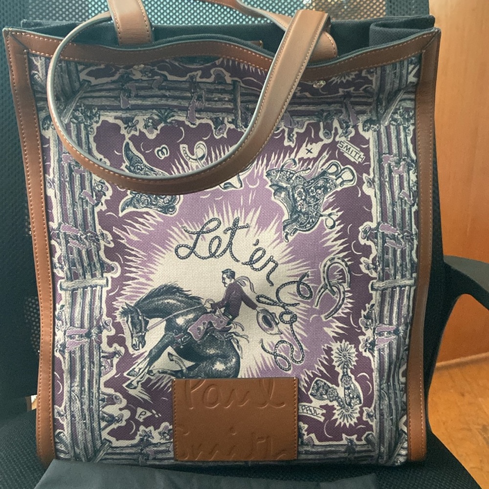 Paul Smith cowboy printed tote bag / book laptop tote